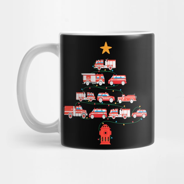 Firefighter Christmas Tree Fire Department Emergency Vehicles Christmas Gift by BadDesignCo